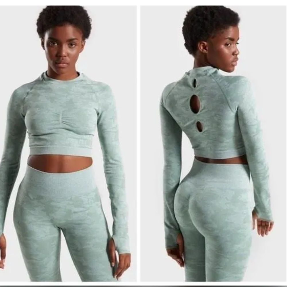 Gymshark Light Green Leggings and Top Set